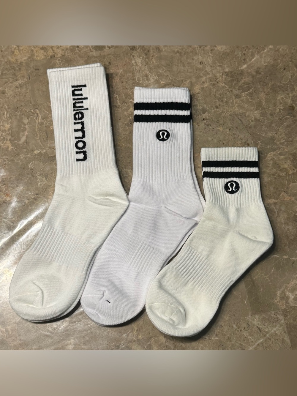 New Women’s Lululemon Athletica Socks 
3 pairs Size Medium Daily Essential Socks